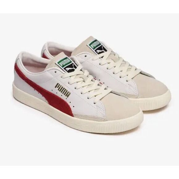 Puma Basket VTG Men Casual Retro Skate Bball Shoe White Red Athletic Sneaker NEW - Picture 3 of 9